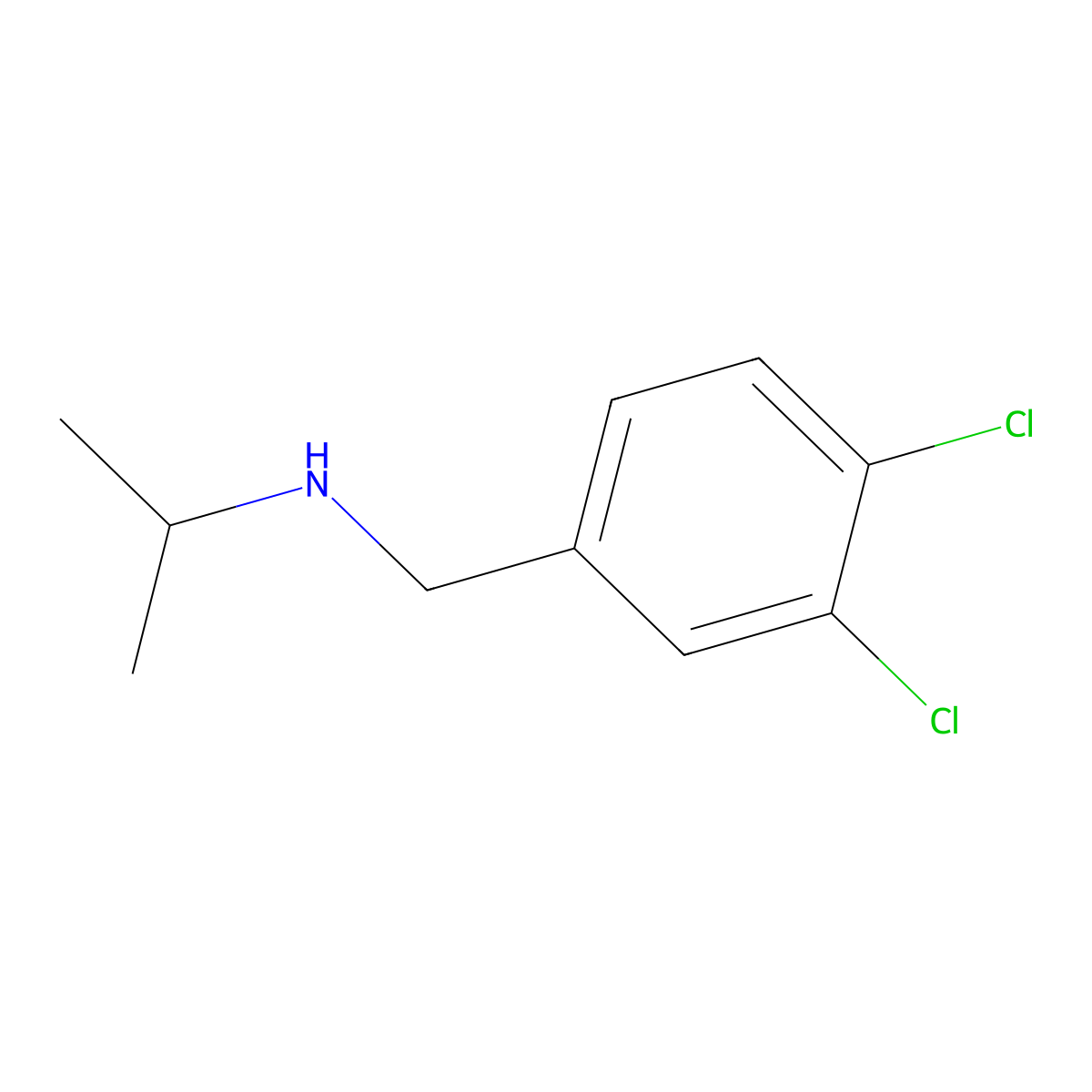 (3,4-Dichloro-benzyl)-isopropyl-amine molecular structure, CAS 69957-82-0