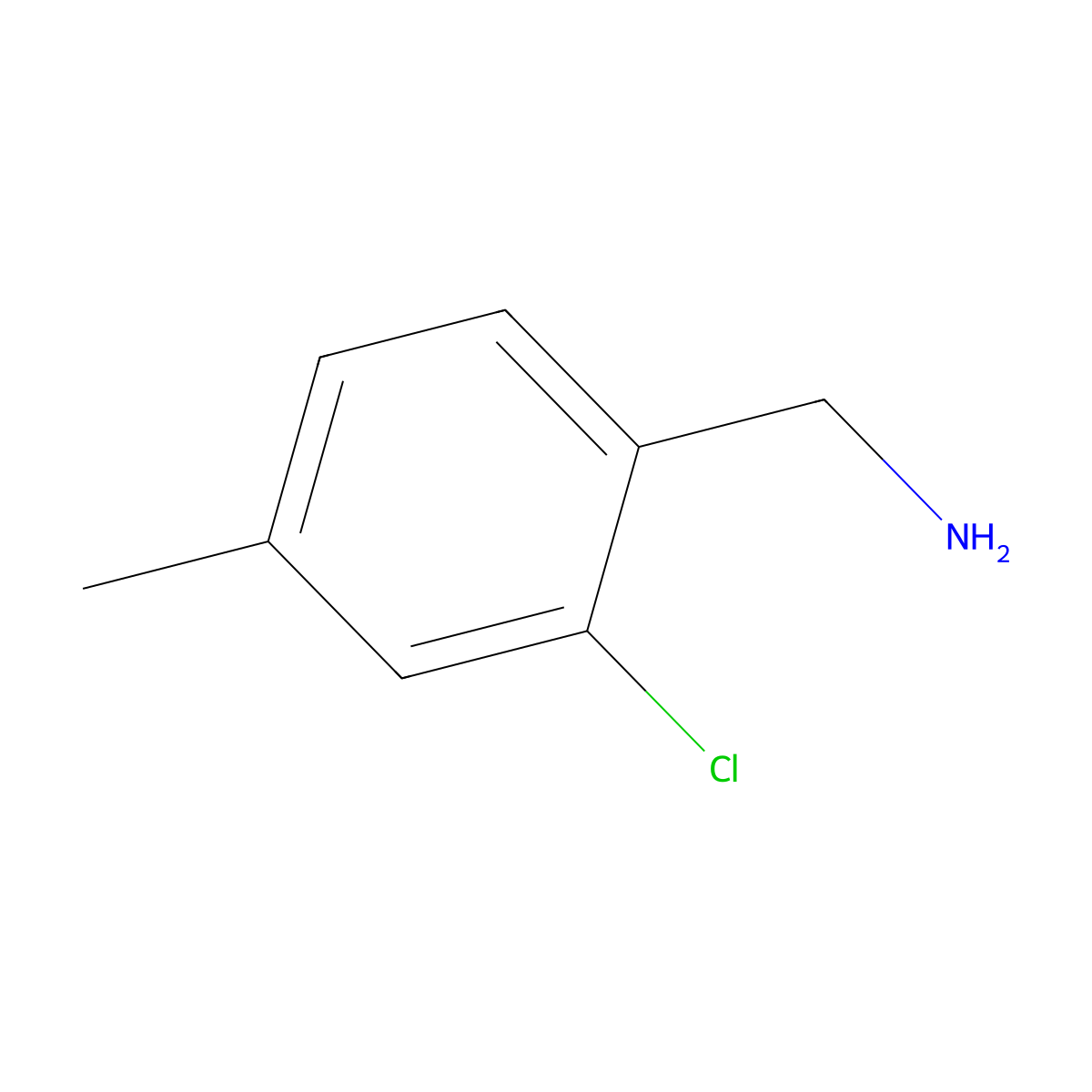 (2-Chloro-4-methylphenyl)methanamine molecular structure, CAS 69957-96-6