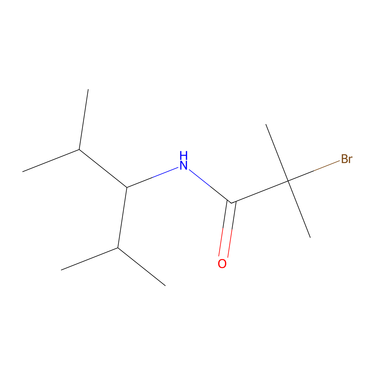 N1-(1-Isopropyl-2-methylpropyl)-2-bromo-2-methylpropanamide molecular structure, CAS 69959-91-7