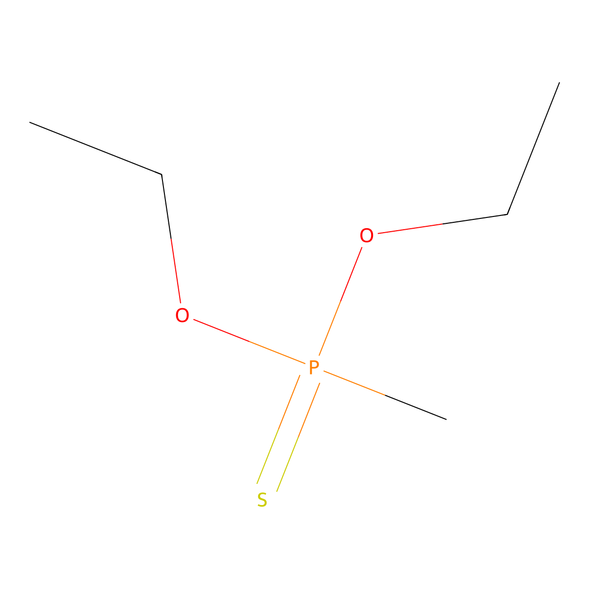 Phosphonothioic acid, methyl-, O,o-diethyl ester molecular structure, CAS 6996-81-2