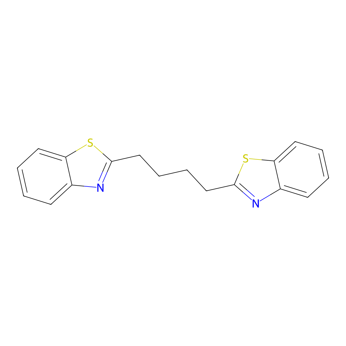 2-[4-(1,3-Benzothiazol-2-yl)butyl]-1,3-benzothiazole molecular structure, CAS 69961-85-9