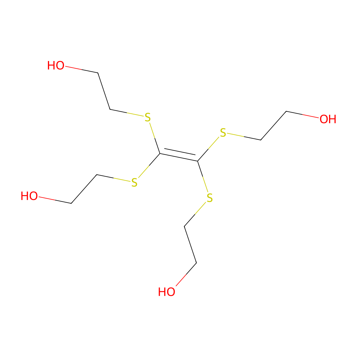2-[1,2,2-Tris(2-hydroxyethylthio)vinylthio]ethan-1-ol molecular structure, CAS 69962-16-9