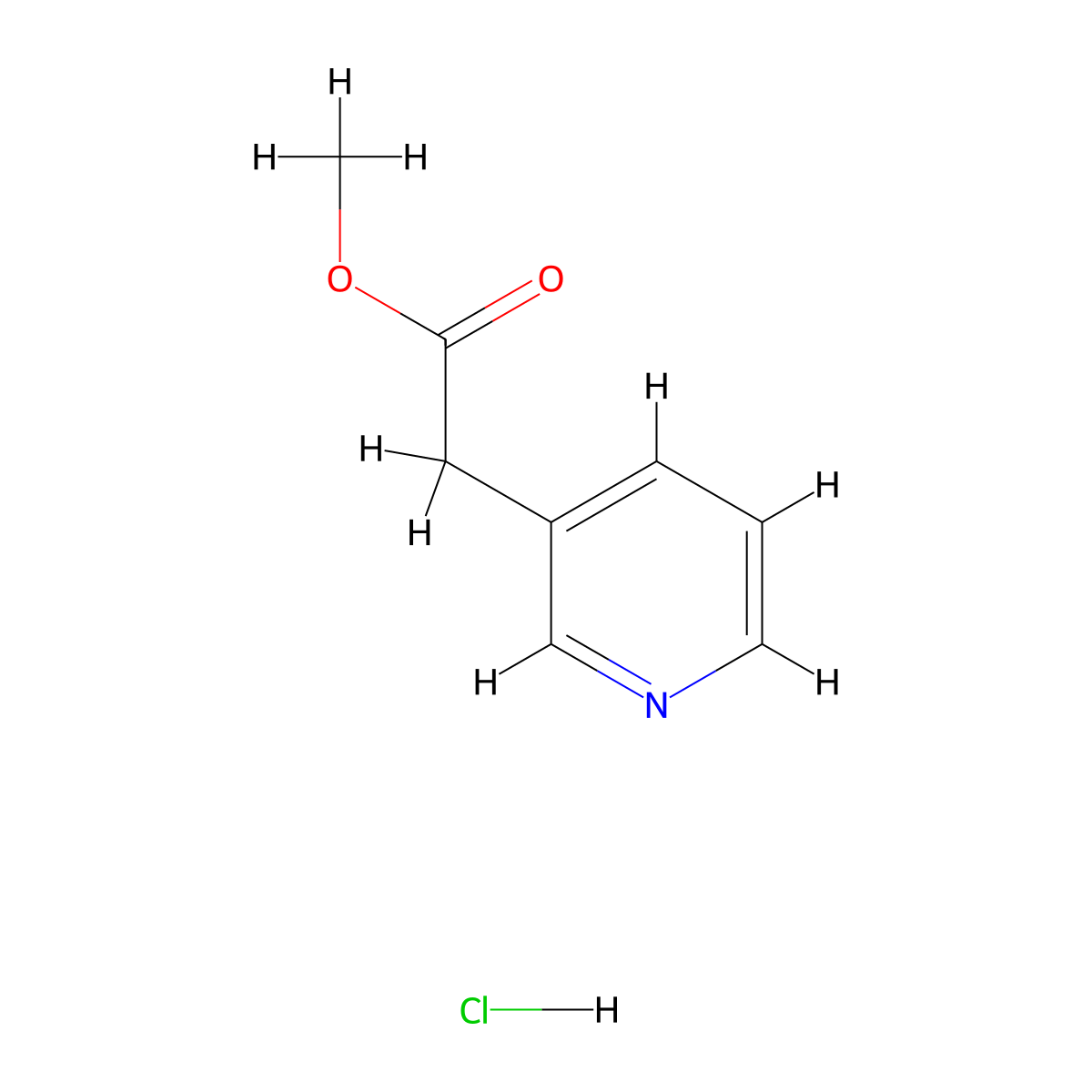 Methyl 3-Pyridylacetate hydrochloride molecular structure, CAS 69966-42-3