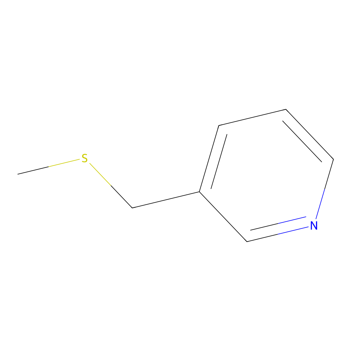 Pyridine, 3-((methylthio)methyl)- molecular structure, CAS 69966-44-5