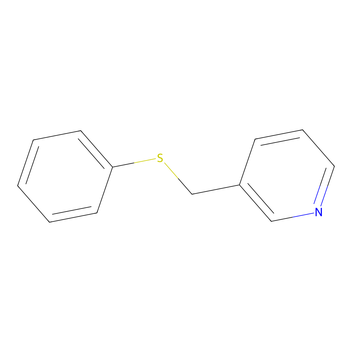 3-[(Phenylthio)methyl]pyridine molecular structure, CAS 69966-47-8