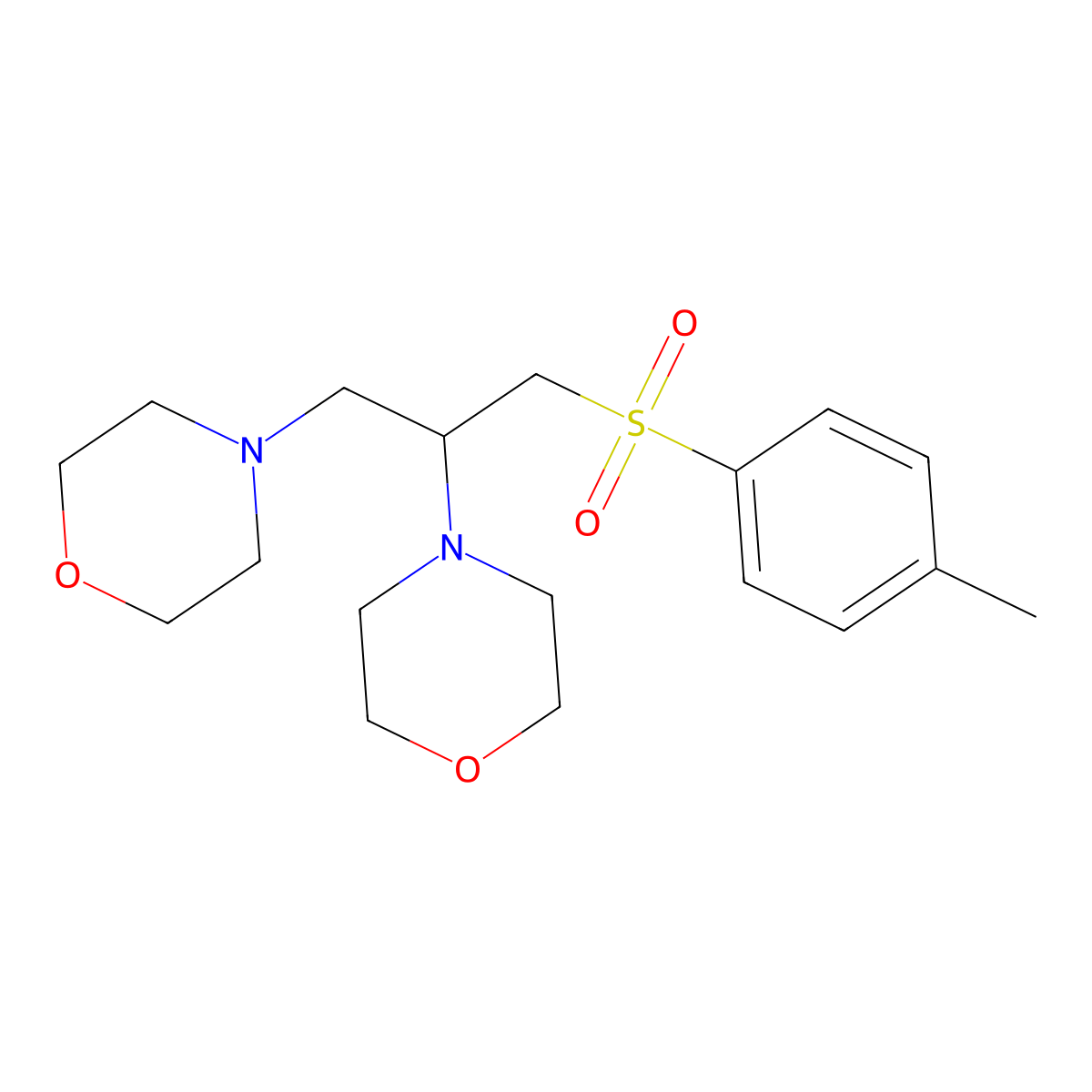 4-[3-(4-Methylphenyl)sulfonyl-2-morpholin-4-ylpropyl]morpholine molecular structure, CAS 69967-42-6