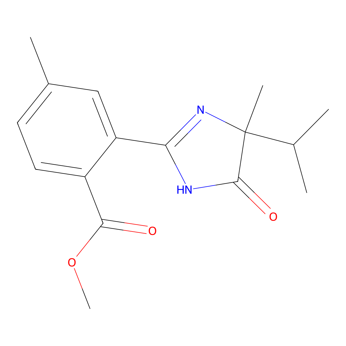 para-Imazamethabenz methyl molecular structure, CAS 69969-22-8