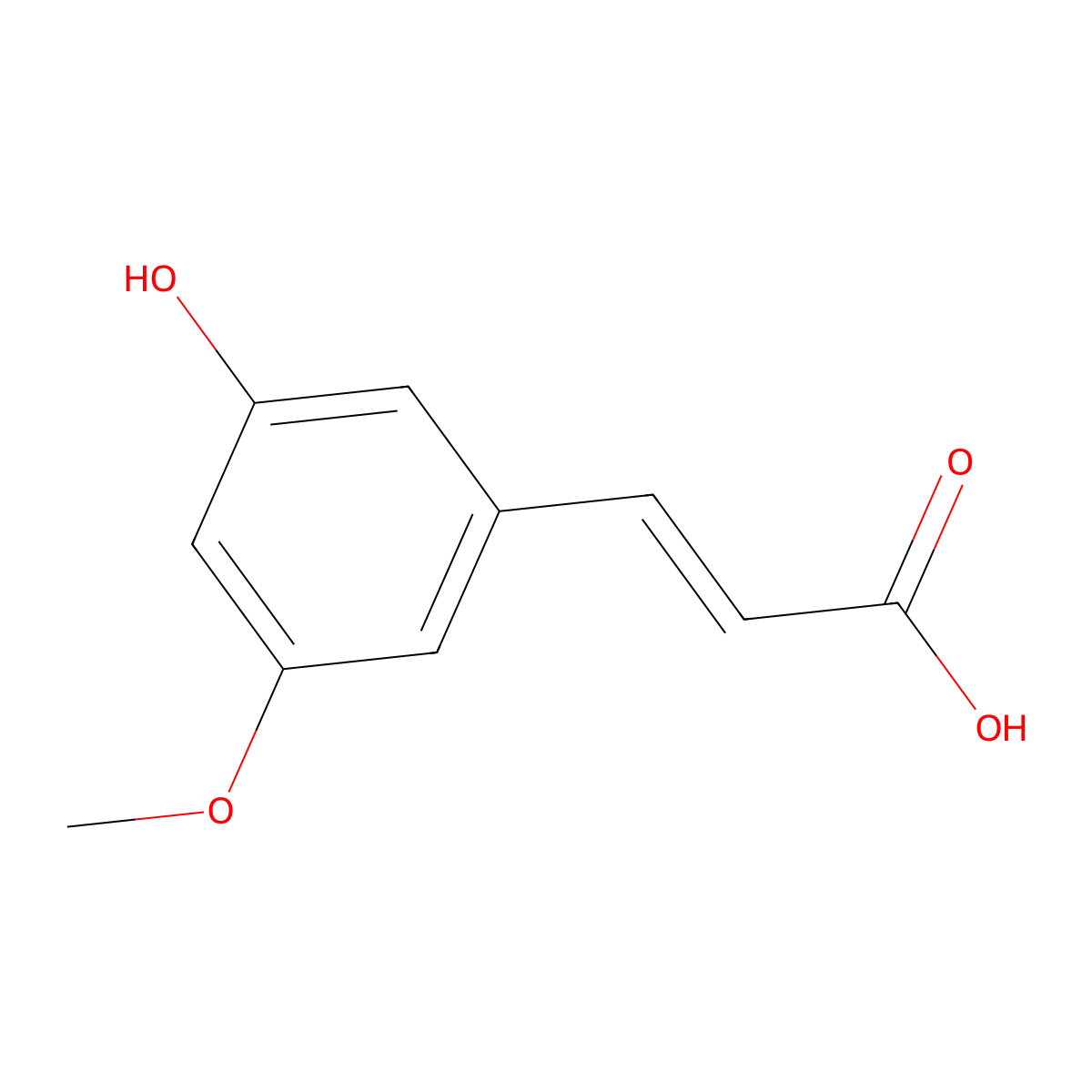 3-Hydroxy-5-methoxycinnamic acid molecular structure, CAS 6997-33-7