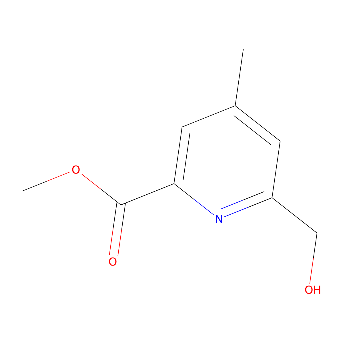 Methyl 6-(hydroxymethyl)-4-methylpicolinate molecular structure, CAS 69971-39-7