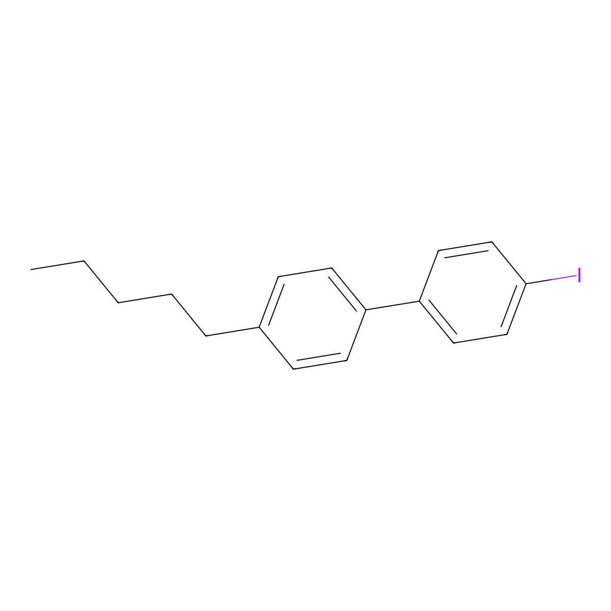 4-Pentyl-4'-iodobiphenyl molecular structure, CAS 69971-79-5