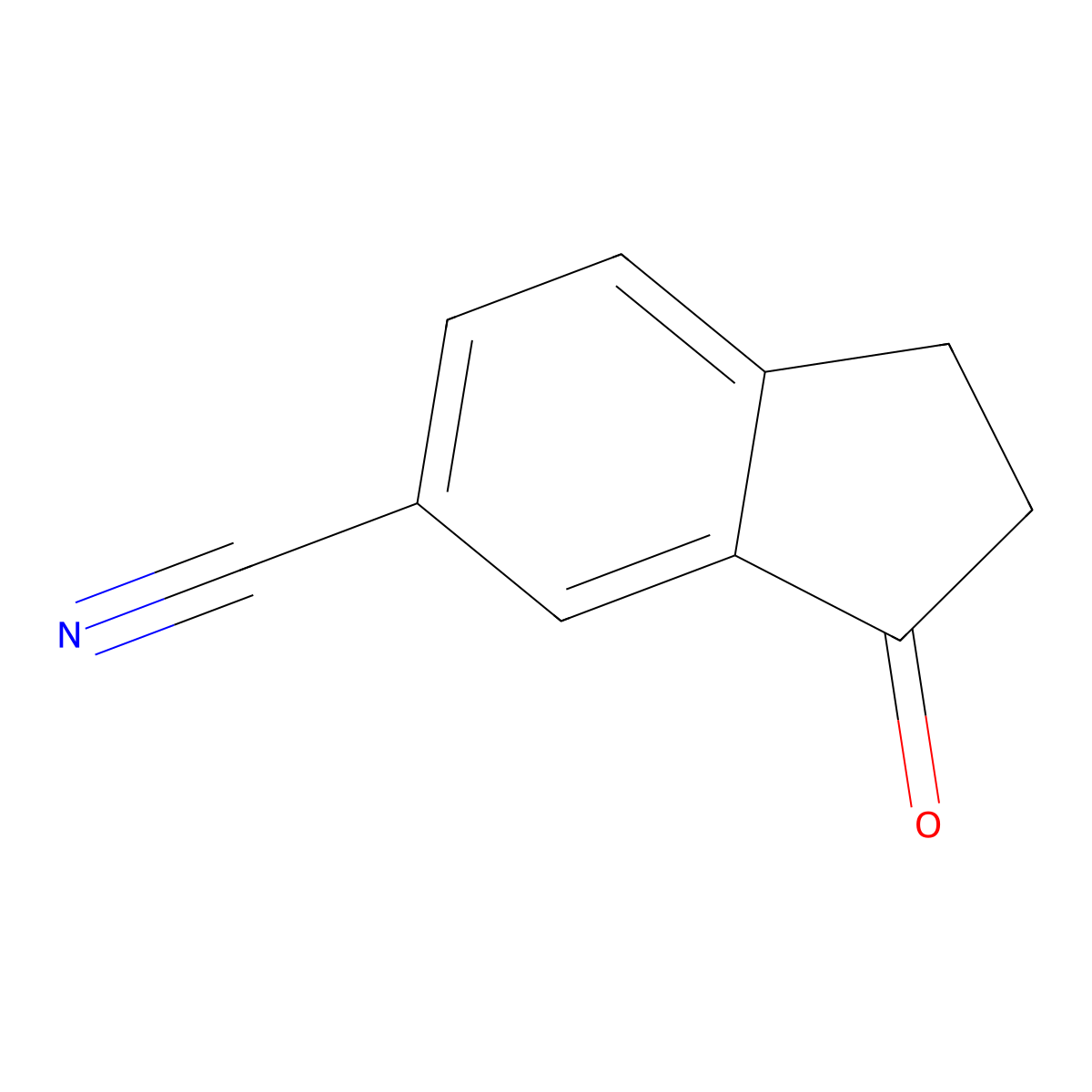 3-oxo-2,3-dihydro-1H-indene-5-carbonitrile molecular structure, CAS 69975-66-2