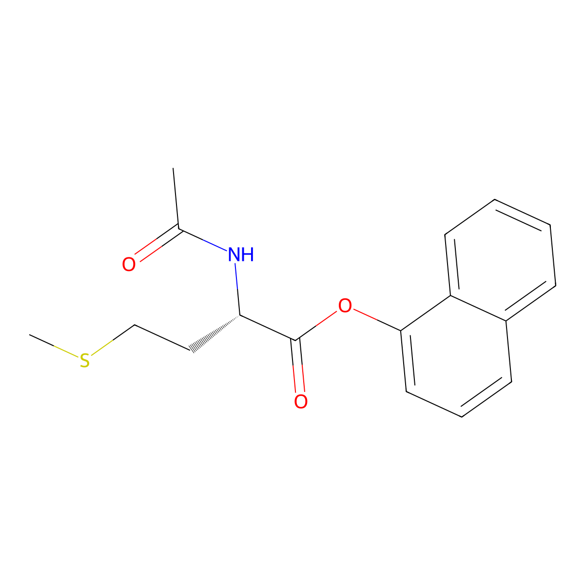 N-Acetylmethionine alpha-naphthyl ester molecular structure, CAS 69975-69-5