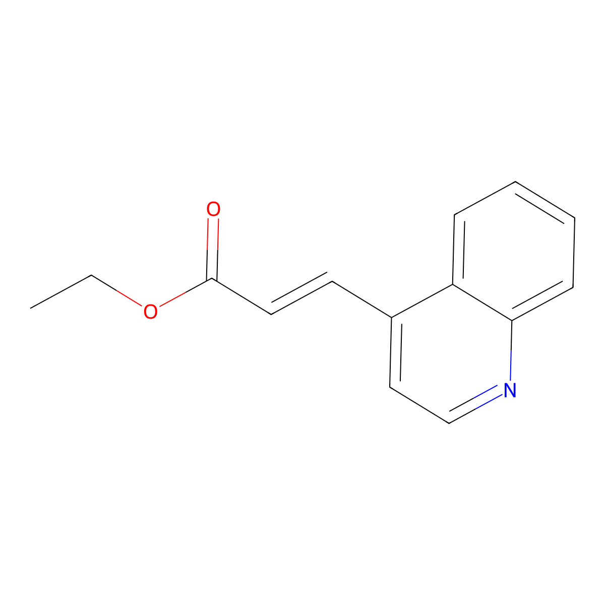Ethyl 3-(quinolin-4-yl)acrylate molecular structure, CAS 69976-10-9
