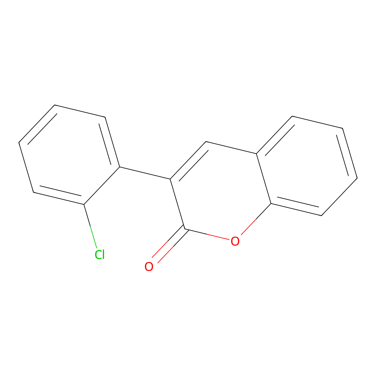 3-(2-Chlorophenyl)chromen-2-one molecular structure, CAS 69976-30-3