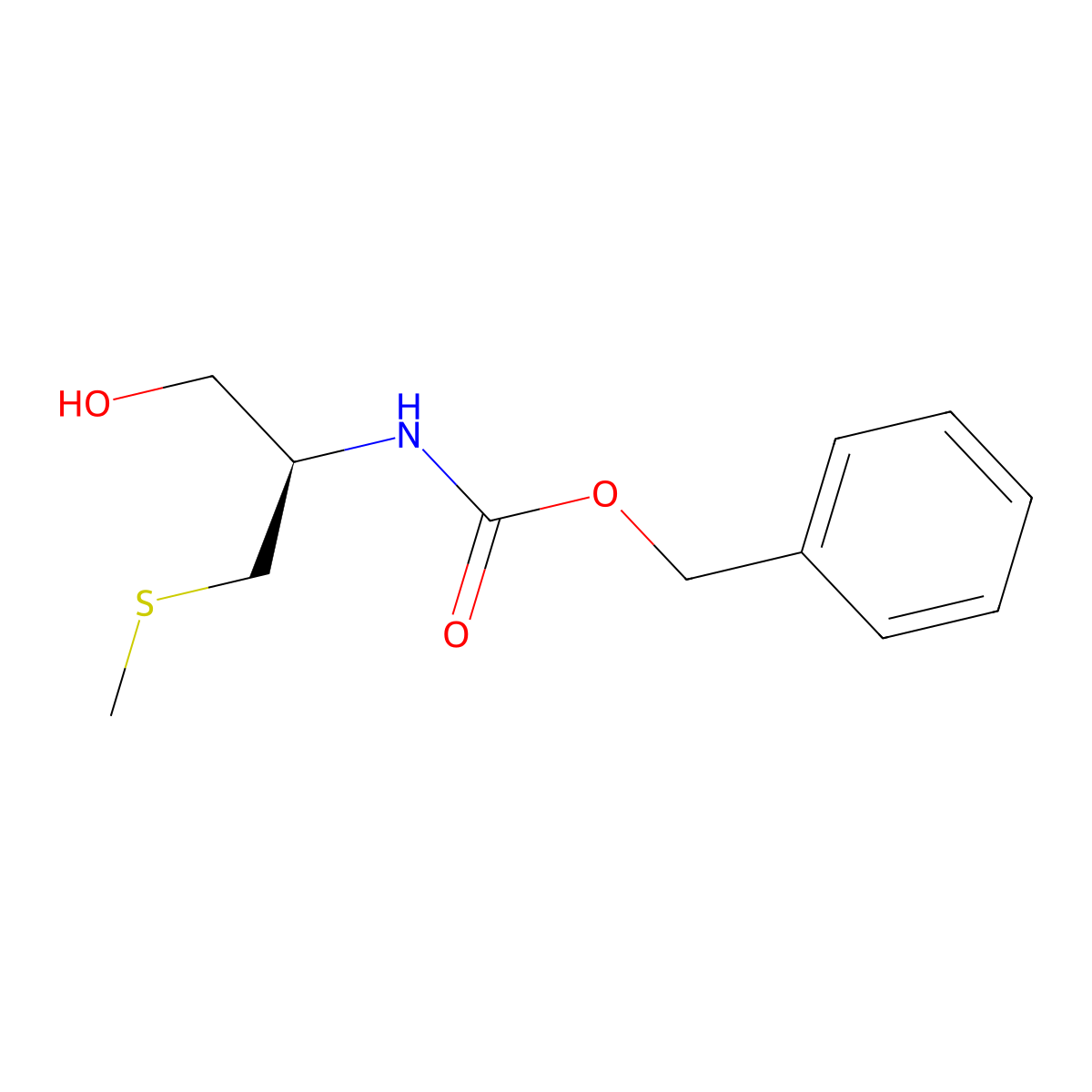 benzyl N-[(2R)-1-hydroxy-3-(methylsulfanyl)propan-2-yl]carbamate molecular structure, CAS 69977-58-8