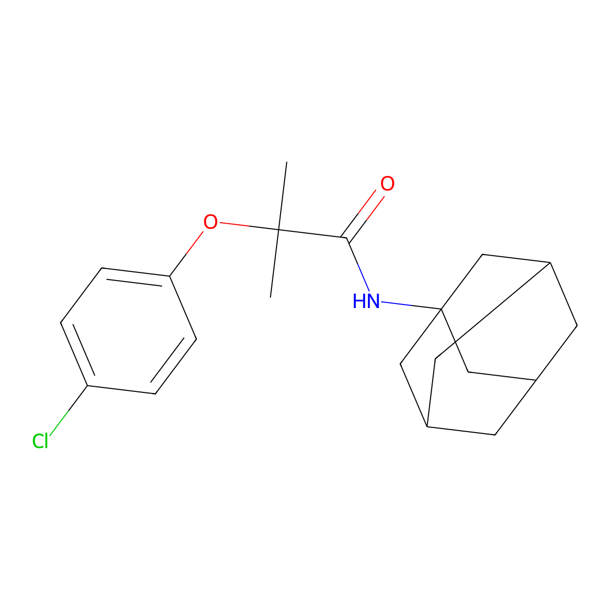 N-(1-adamantyl)-2-(4-chlorophenoxy)-2-methylpropanamide molecular structure, CAS 6998-42-1