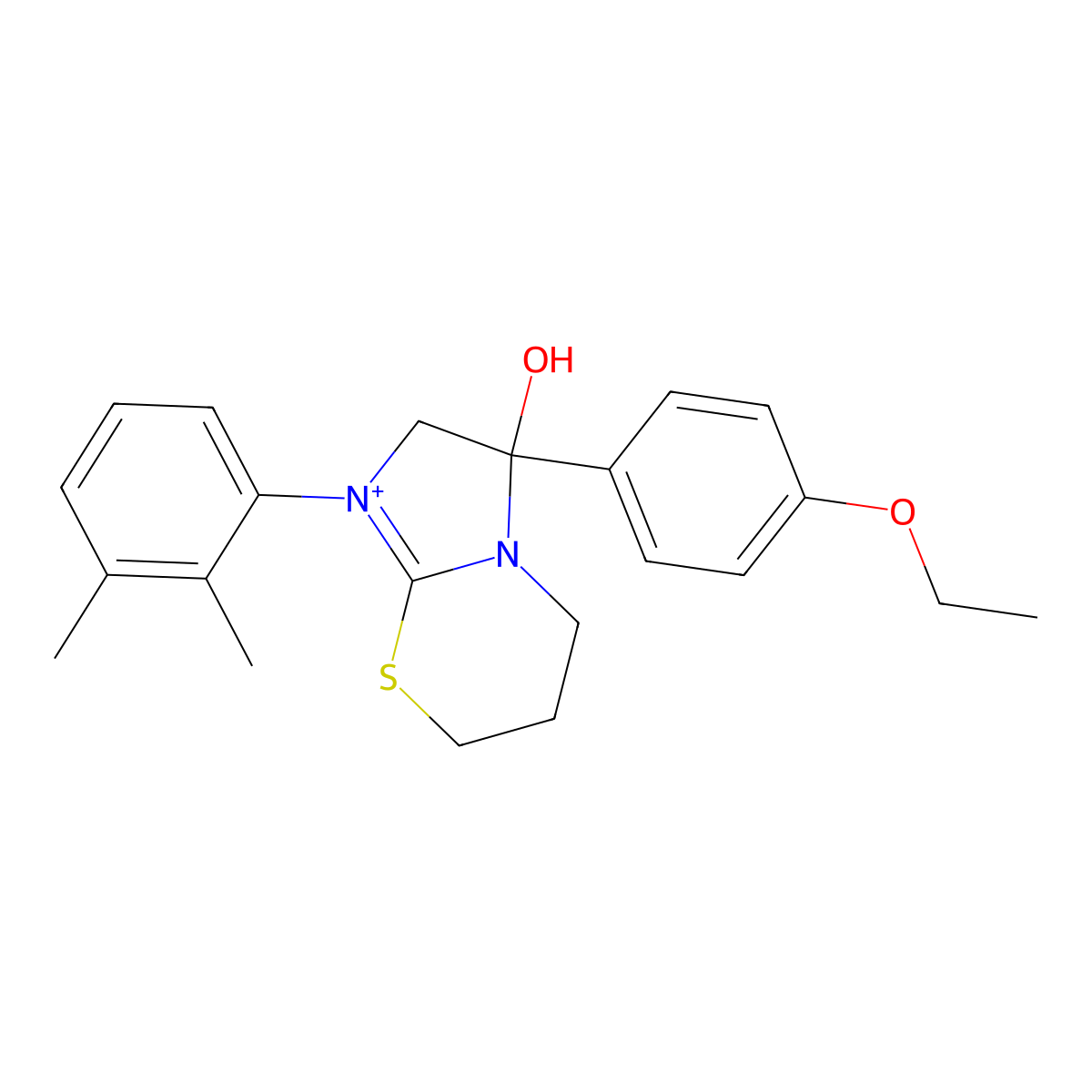 1-(2,3-dimethylphenyl)-3-(4-ethoxyphenyl)-3-hydroxy-2,3,6,7-tetrahydro-5H-imidazo[2,1-b][1,3]thiazin-1-ium molecular structure, CAS 6998-64-7