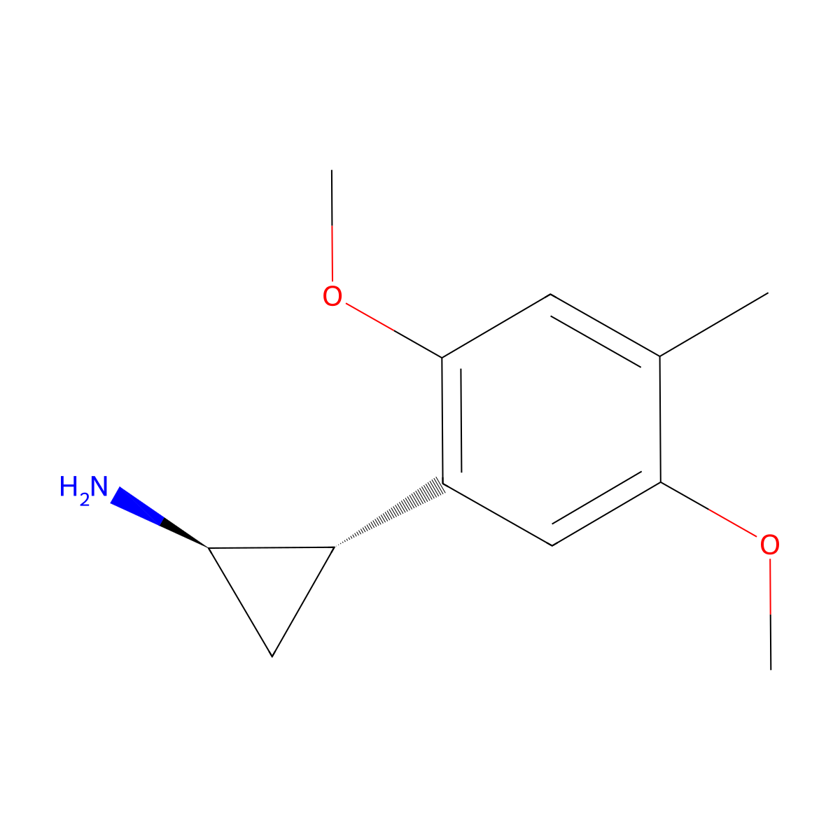 2-(2,5-Dimethoxy-4-methylphenyl)cyclopropylamine molecular structure, CAS 69980-34-3