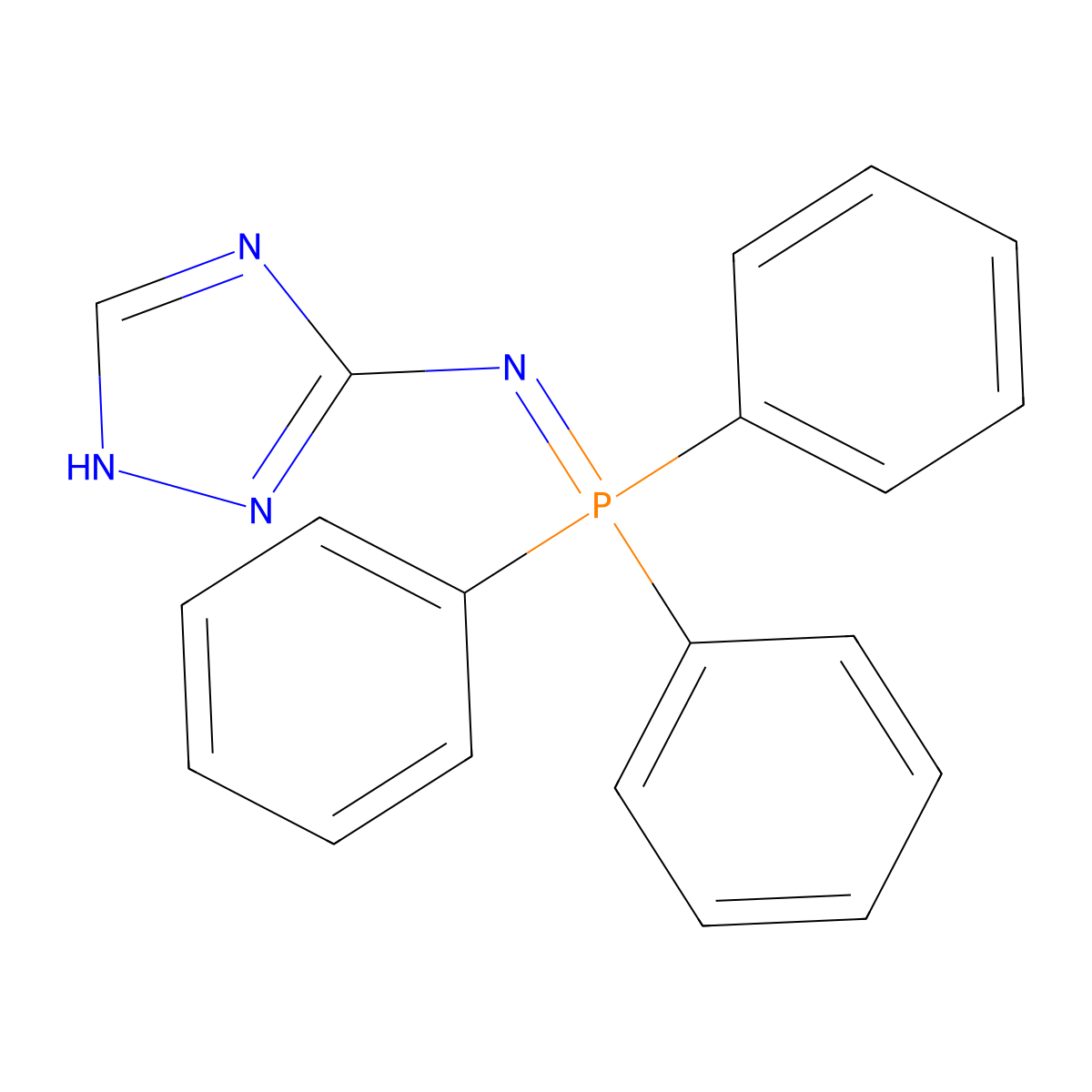 N-(triphenylphosphoranylidene)-1H-1,2,4-triazol-3-amine molecular structure, CAS 69982-04-3