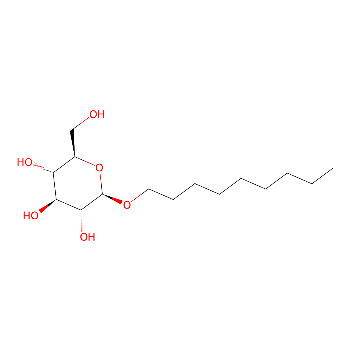 Nonyl beta-D-glucopyranoside molecular structure, CAS 69984-73-2