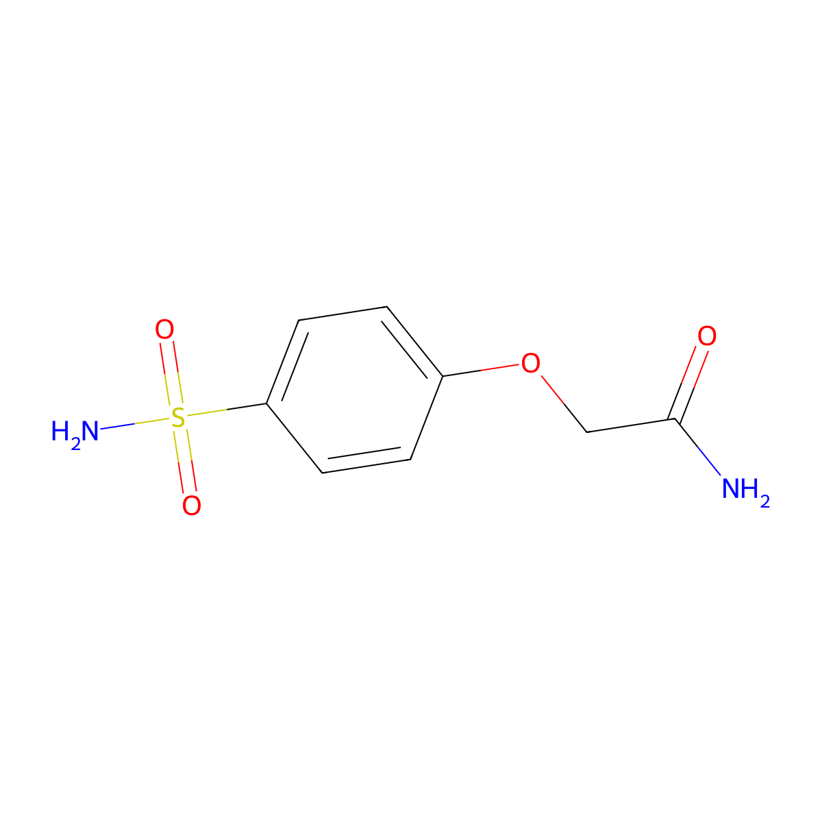 2-(4-Sulfamoylphenoxy)acetamide molecular structure, CAS 69986-22-7