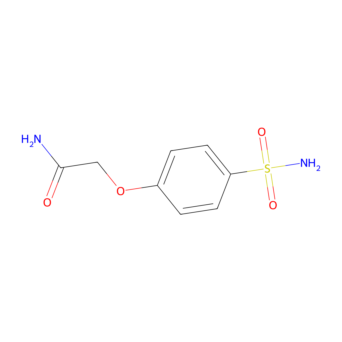 2-(4-Sulfamoylphenoxy)acetamide molecular structure, CAS 69986-22-7