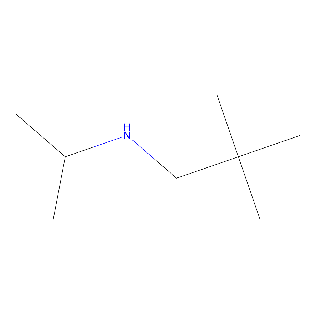 Neopentylisopropylamine molecular structure, CAS 69993-84-6