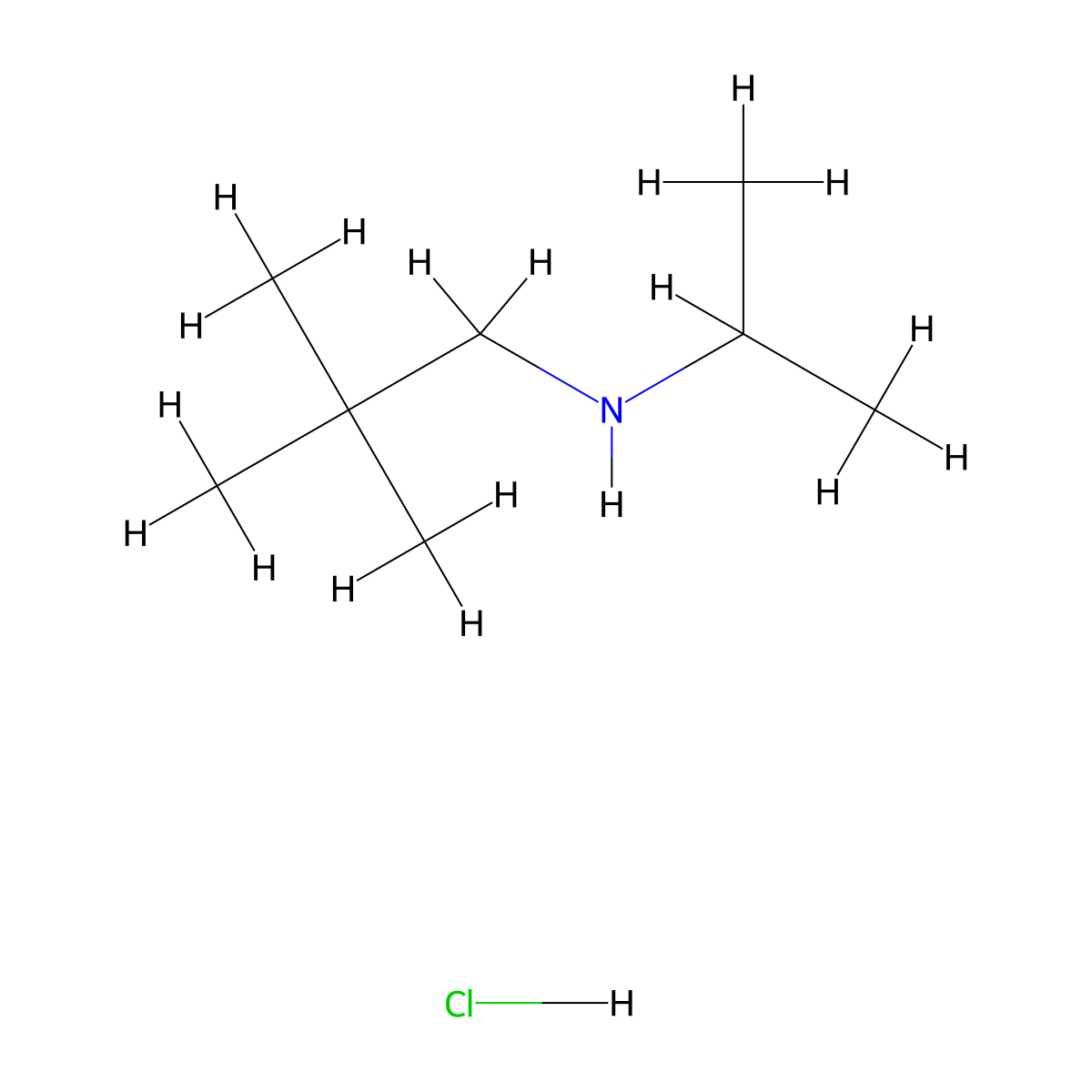 (2,2-Dimethylpropyl)(propan-2-yl)aminehydrochloride molecular structure, CAS 69993-85-7