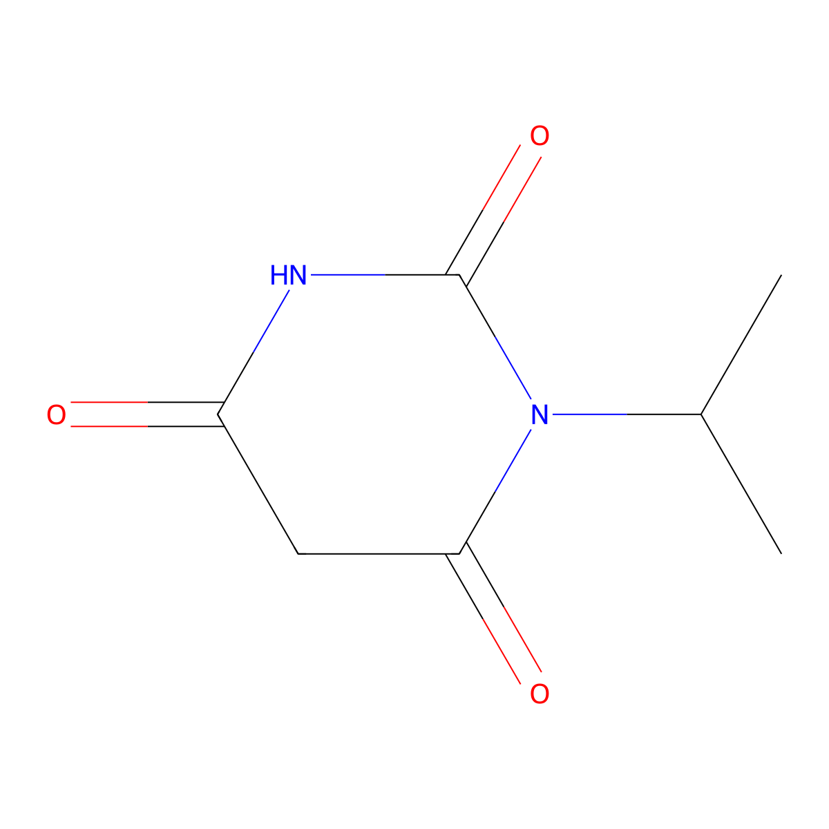 6-Hydroxy-3-(propan-2-yl)pyrimidine-2,4(3H,5H)-dione molecular structure, CAS 69998-14-7