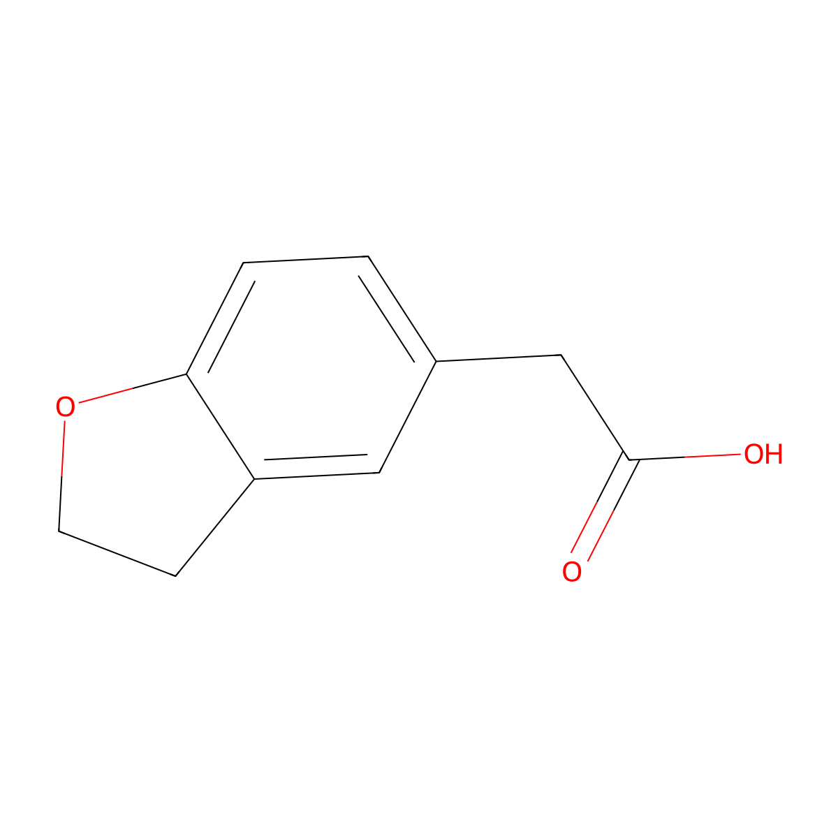 2,3-Dihydro-5-benzofuranacetic acid molecular structure, CAS 69999-16-2