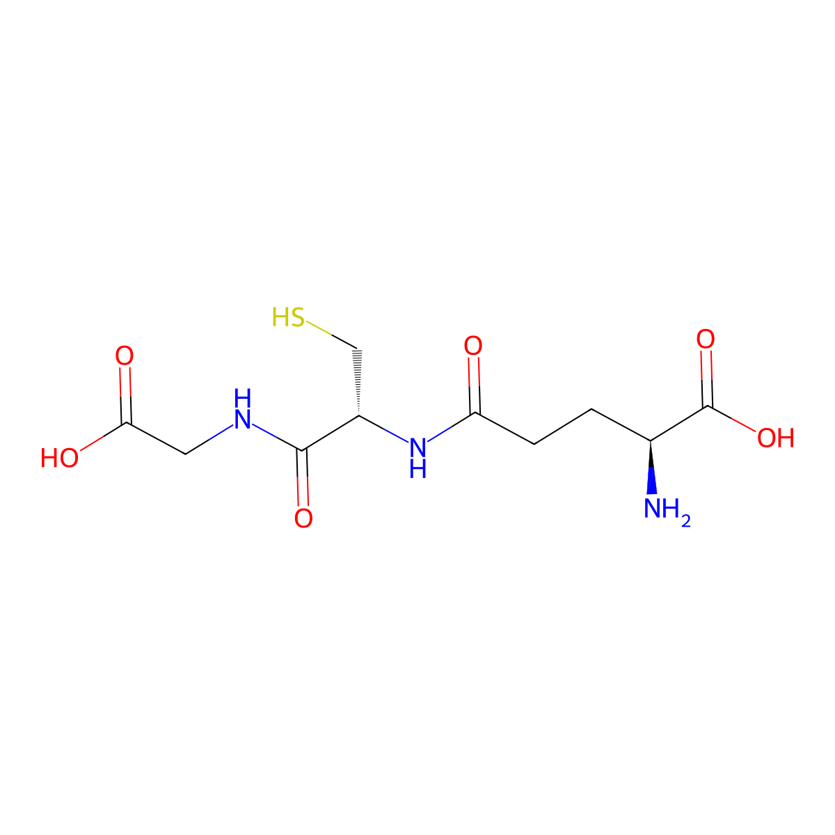 Glutathione molecular structure, CAS 70-18-8