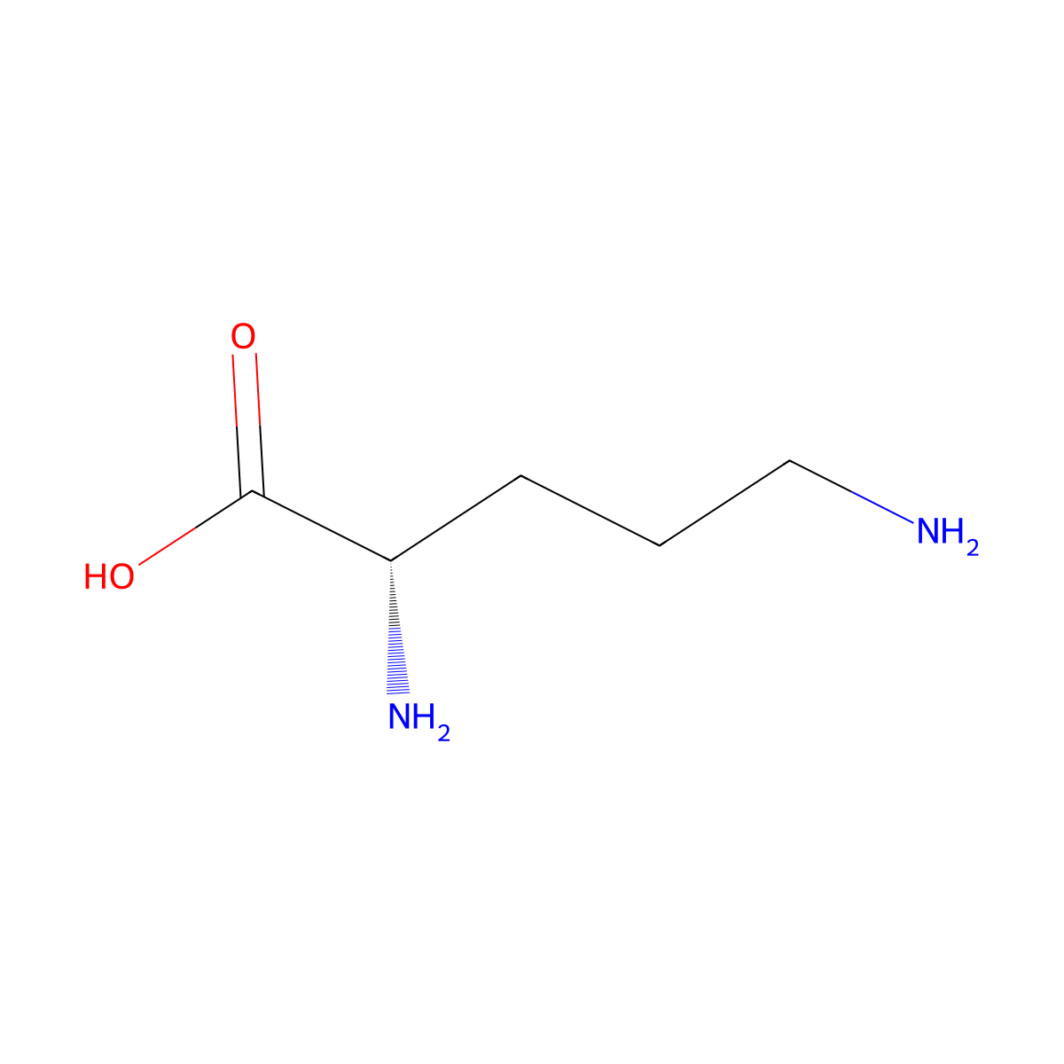 L-(-)-Ornithine molecular structure, CAS 70-26-8