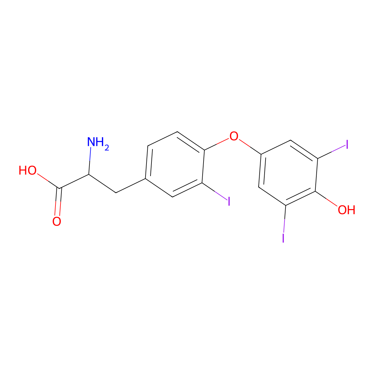 DL-3,3',5'-Triiodothyronine molecular structure, CAS 70-39-3