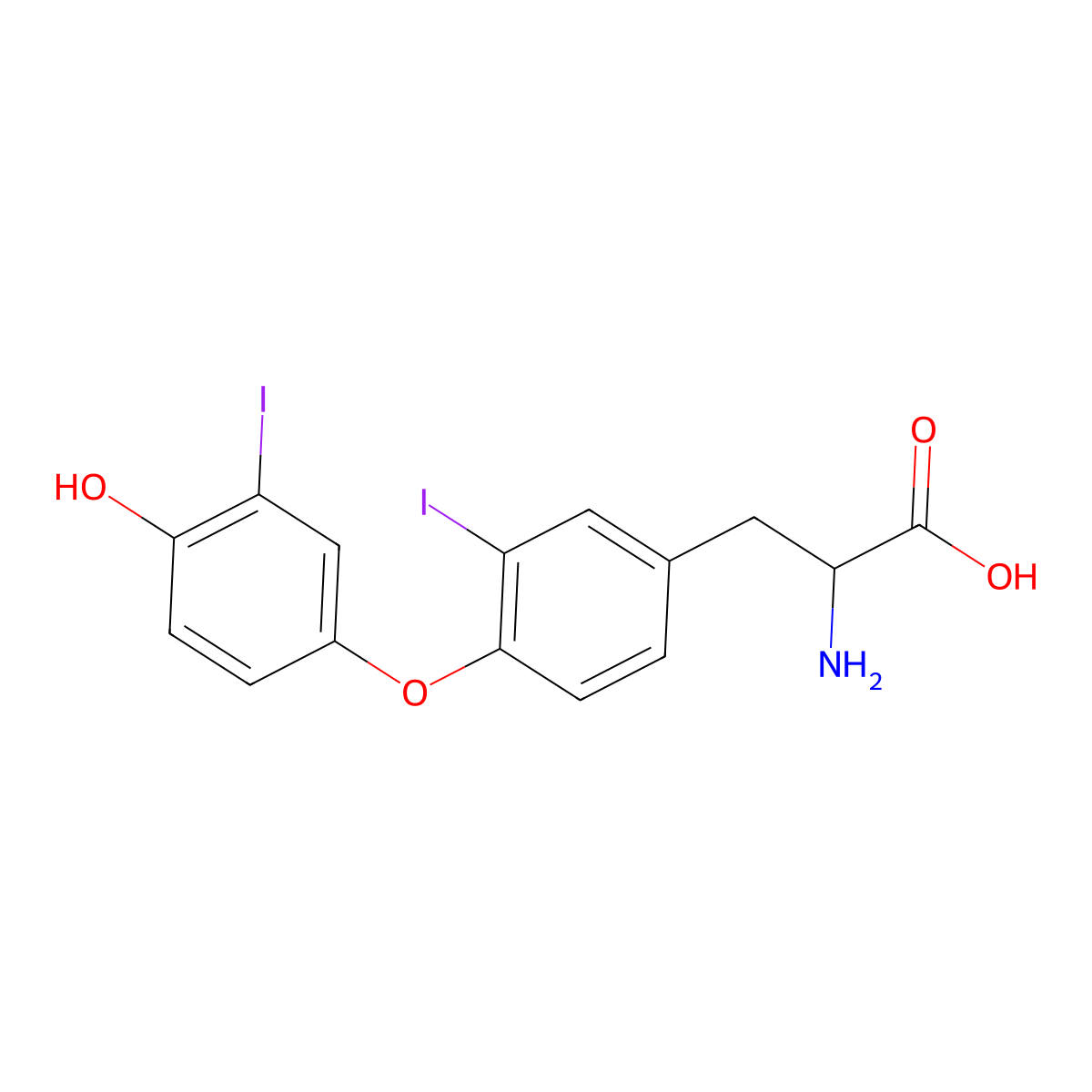3,3'-Diiodothyronine molecular structure, CAS 70-40-6