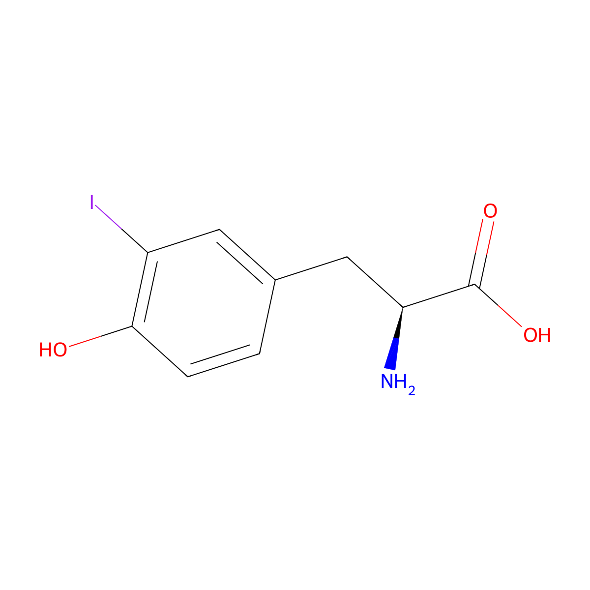 3-Iodo-L-Tyrosine molecular structure, CAS 70-78-0