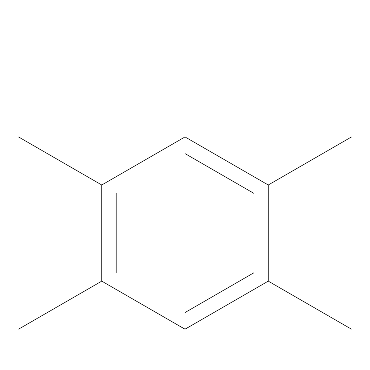 Pentamethylbenzene molecular structure, CAS 700-12-9