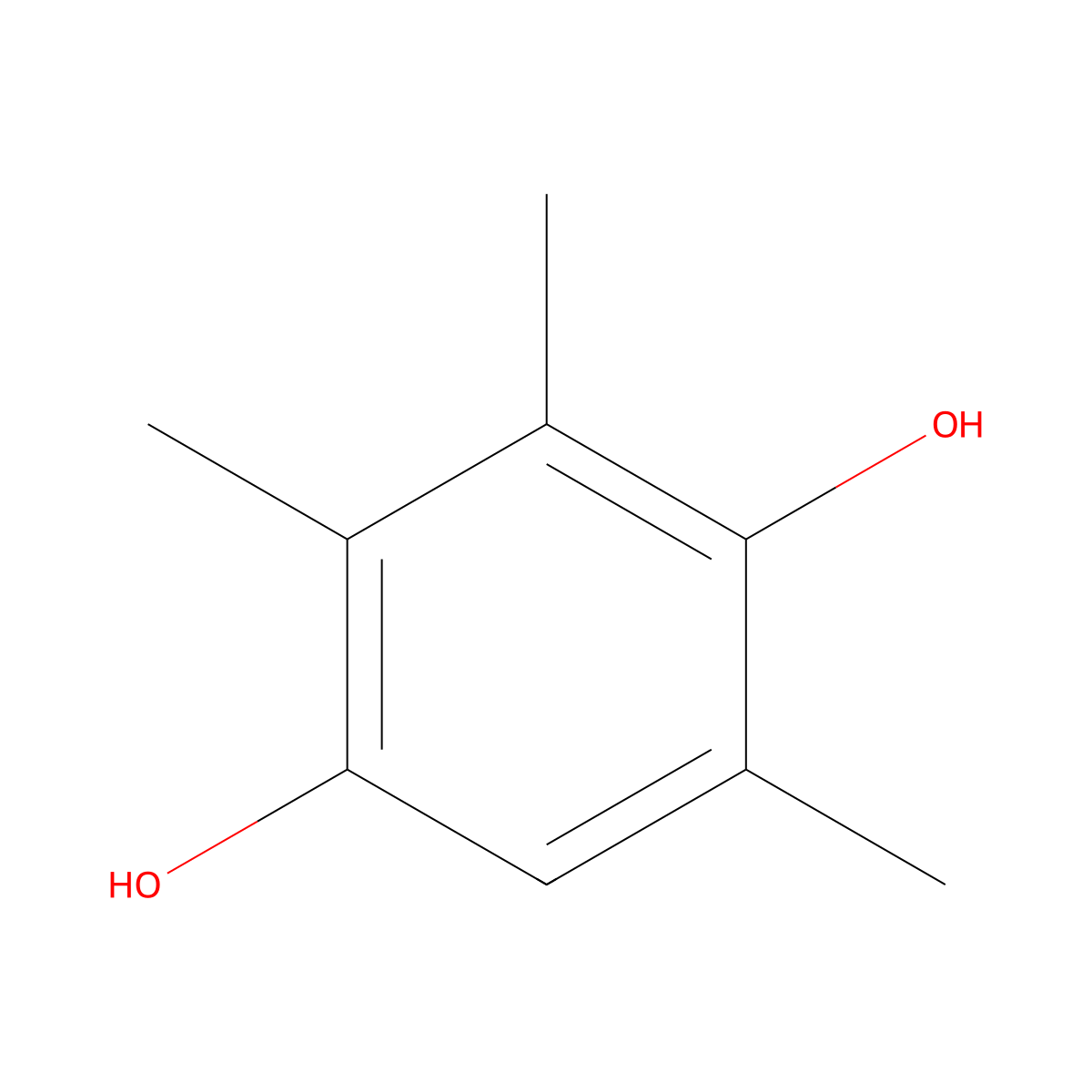 Trimethylhydroquinone molecular structure, CAS 700-13-0