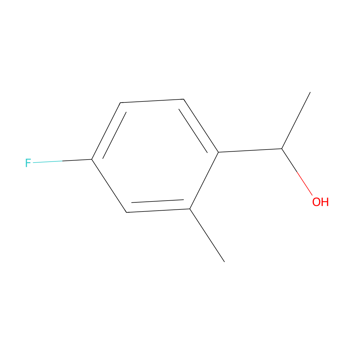1-(4-Fluoro-2-methylphenyl)ethanol molecular structure, CAS 700-34-5