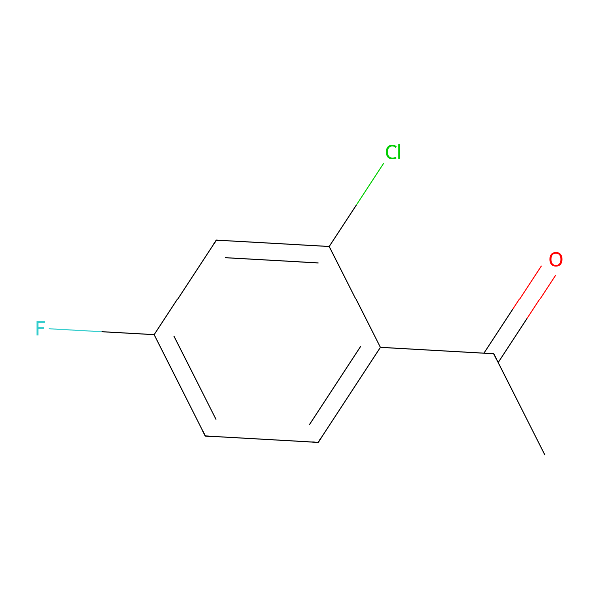 2'-Chloro-4'-fluoroacetophenone molecular structure, CAS 700-35-6