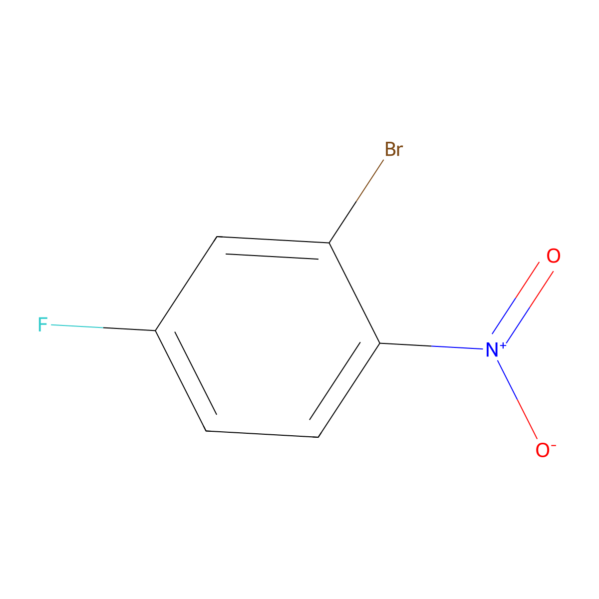 2-Bromo-4-fluoro-1-nitrobenzene molecular structure, CAS 700-36-7