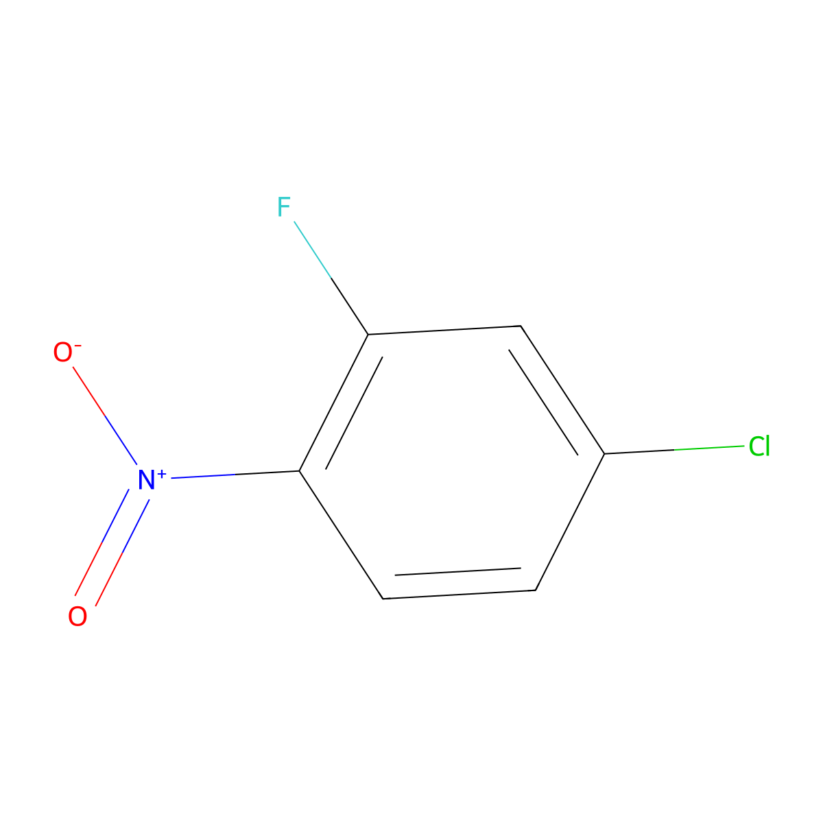 4-Chloro-2-fluoro-1-nitrobenzene molecular structure, CAS 700-37-8
