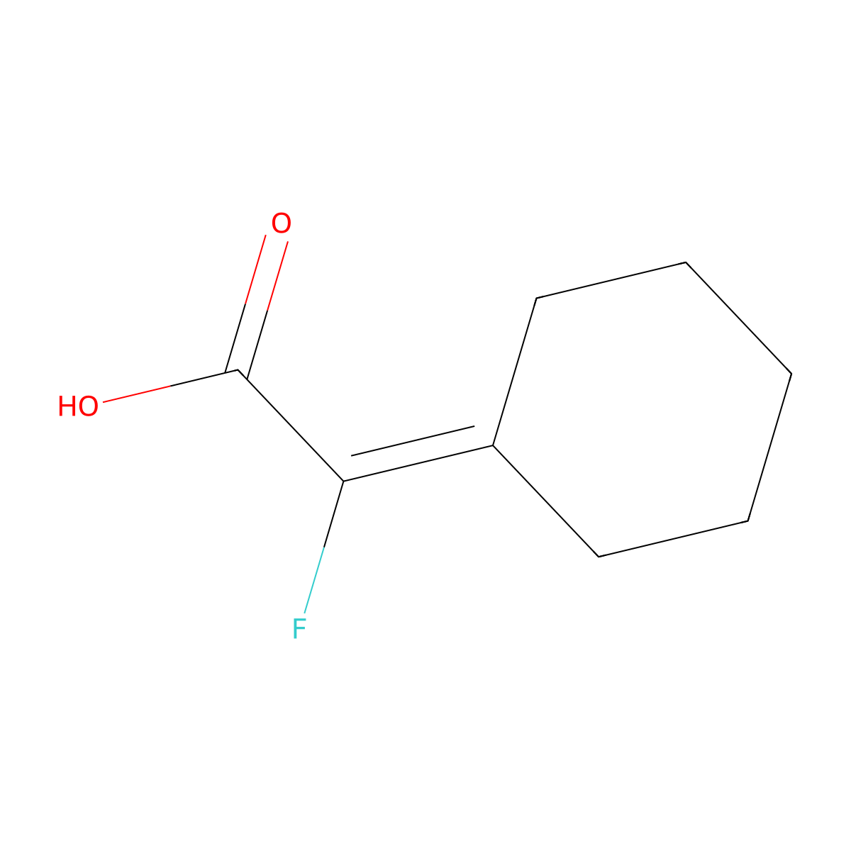 2-Cyclohexylidene-2-fluoroacetic acid molecular structure, CAS 700-62-9