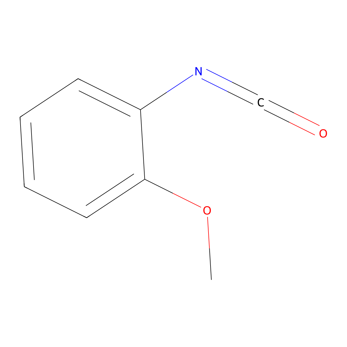 Benzene, 1-isocyanato-2-methoxy- molecular structure, CAS 700-87-8