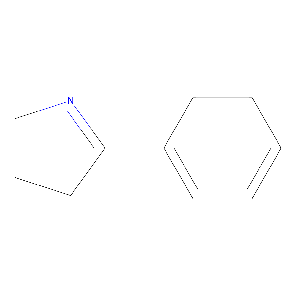 5-phenyl-3,4-dihydro-2H-pyrrole molecular structure, CAS 700-91-4