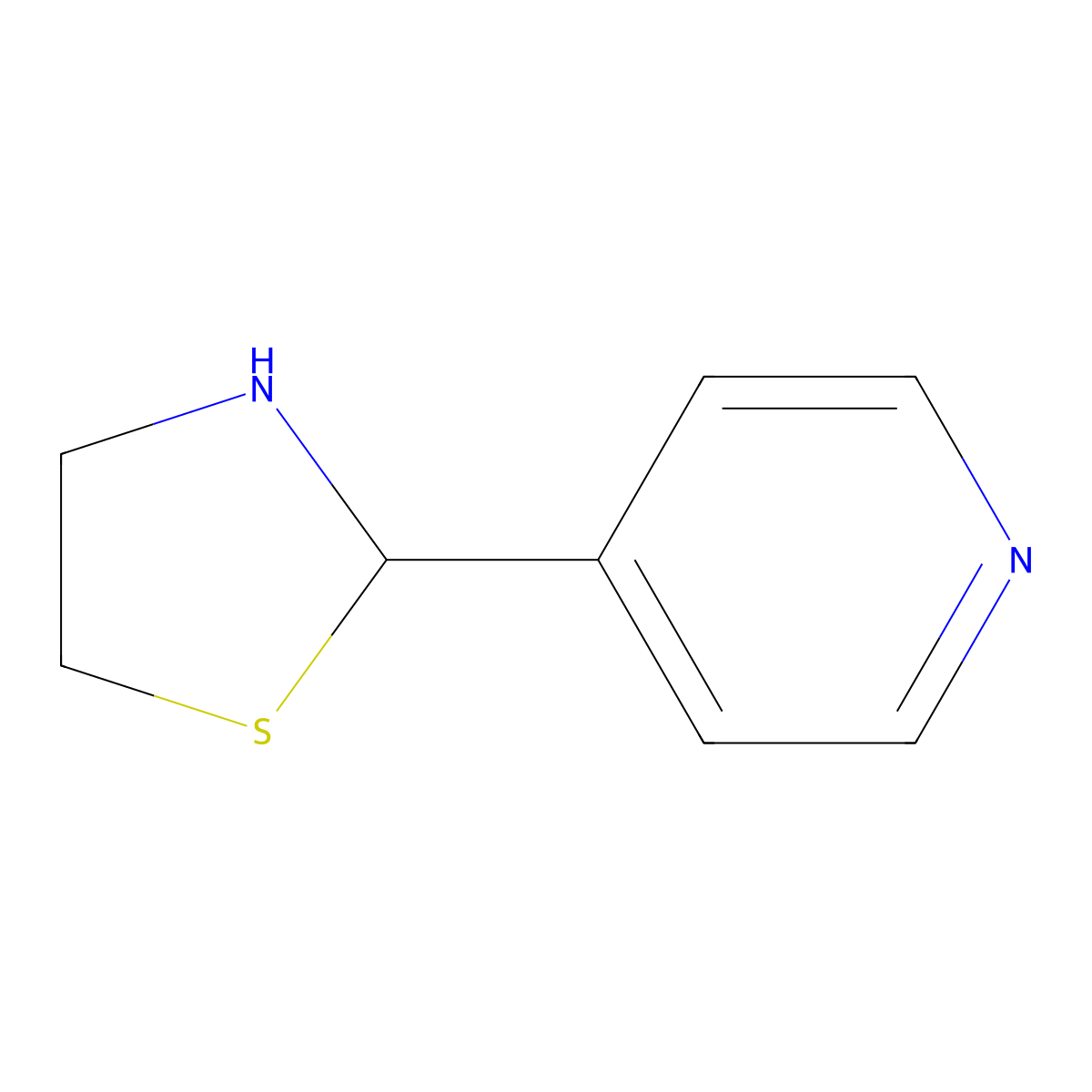 4-(2-Thiazolidinyl)pyridine molecular structure, CAS 700-92-5