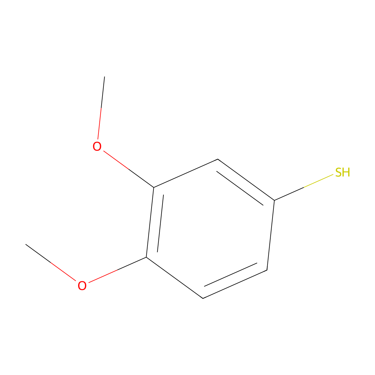3,4-Dimethoxybenzene-1-thiol molecular structure, CAS 700-96-9