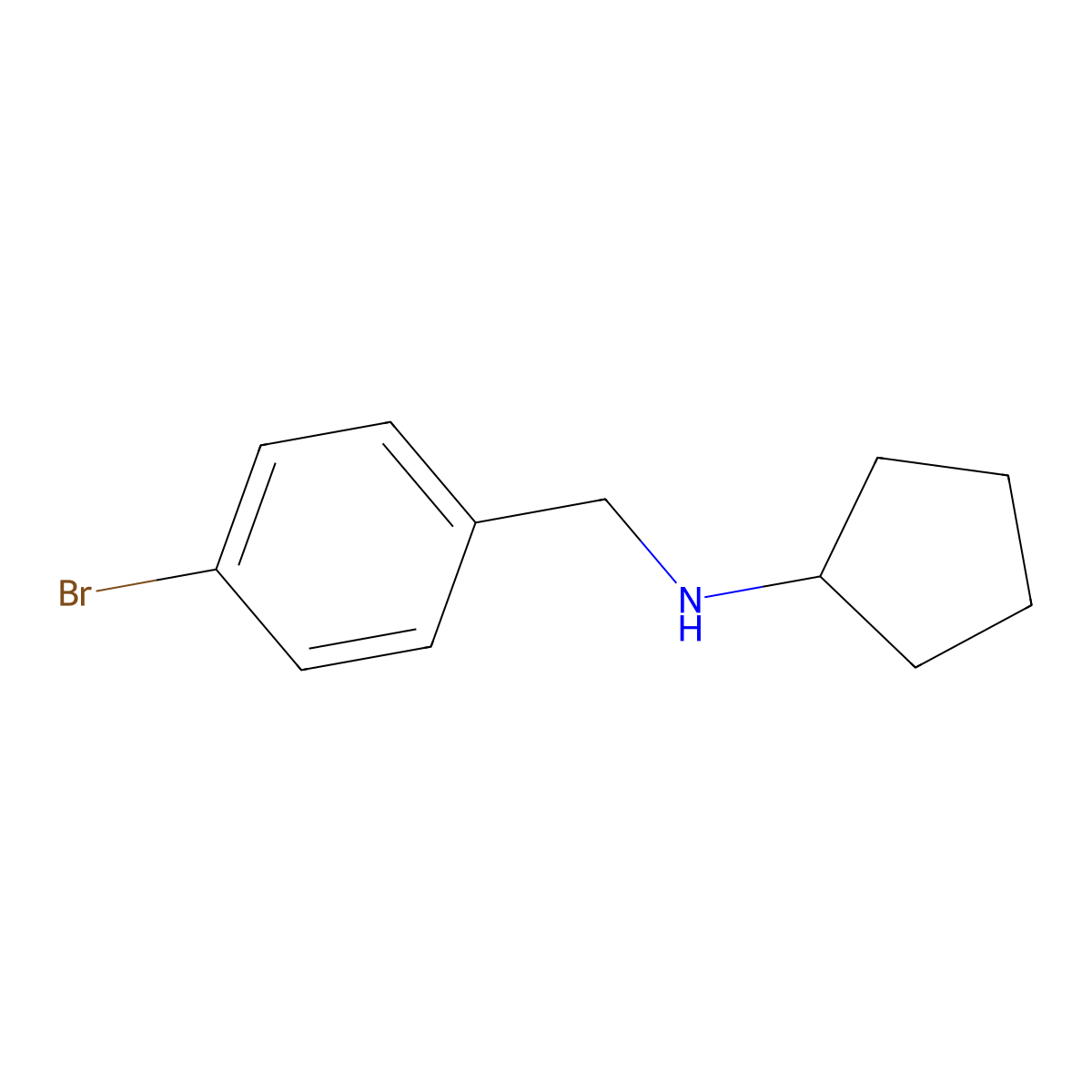 N-[(4-bromophenyl)methyl]cyclopentanamine molecular structure, CAS 70000-54-3