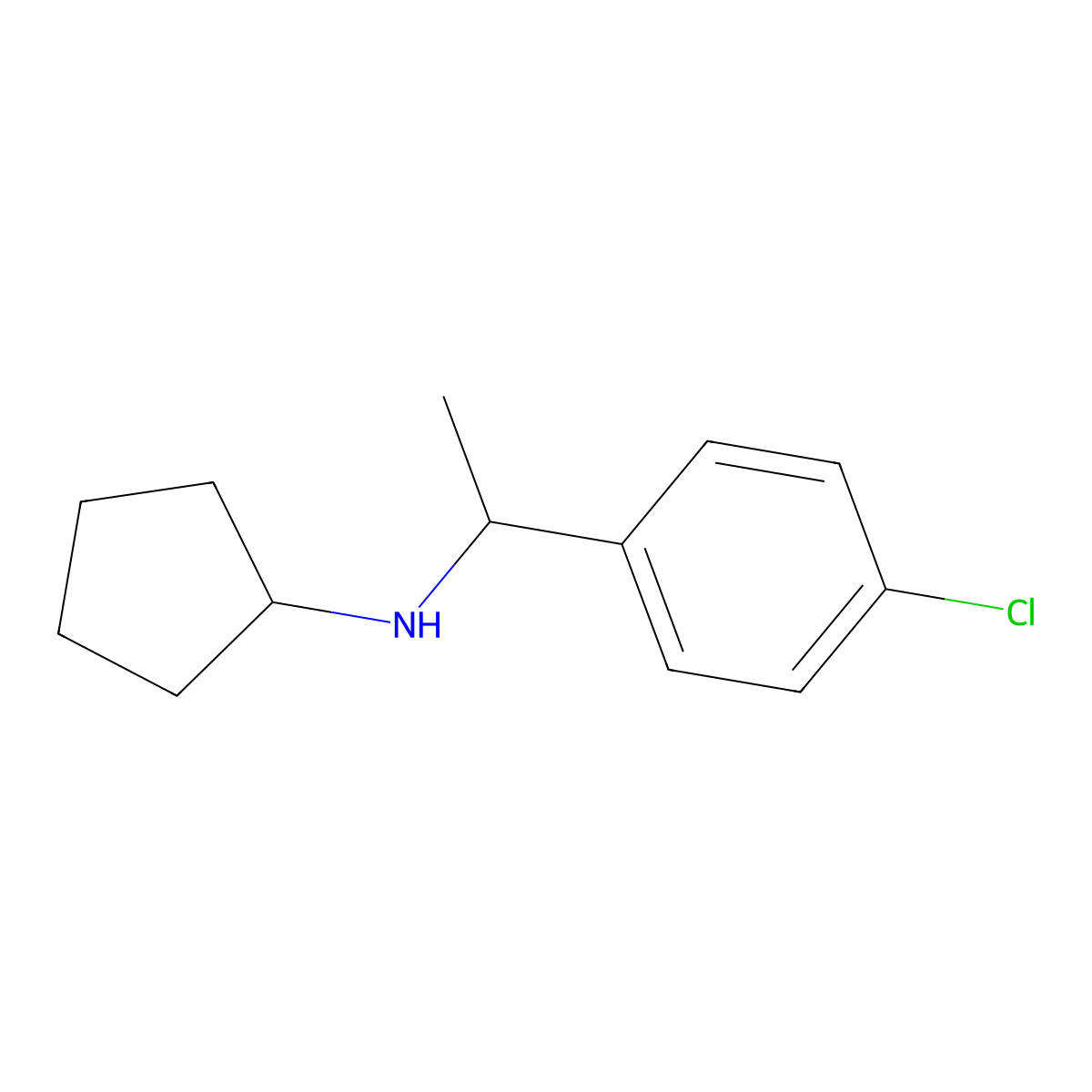 4-Chloro-N-cyclopentyl-alpha-methylbenzenemethanamine molecular structure, CAS 70000-58-7