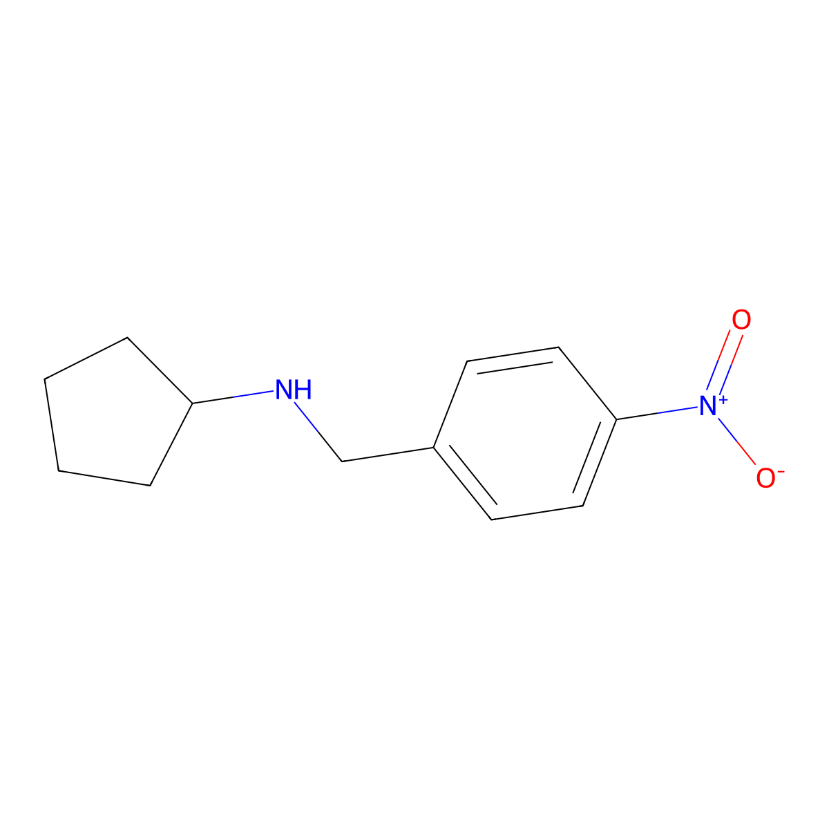 N-(4-nitrobenzyl)cyclopentanamine molecular structure, CAS 70000-59-8