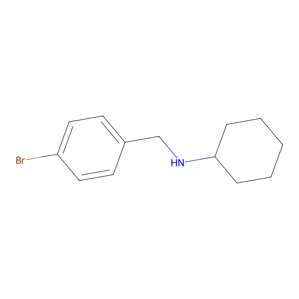 N-[(4-bromophenyl)methyl]cyclohexanamine molecular structure, CAS 70000-61-2